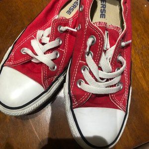 Red Converse Womans sz 6